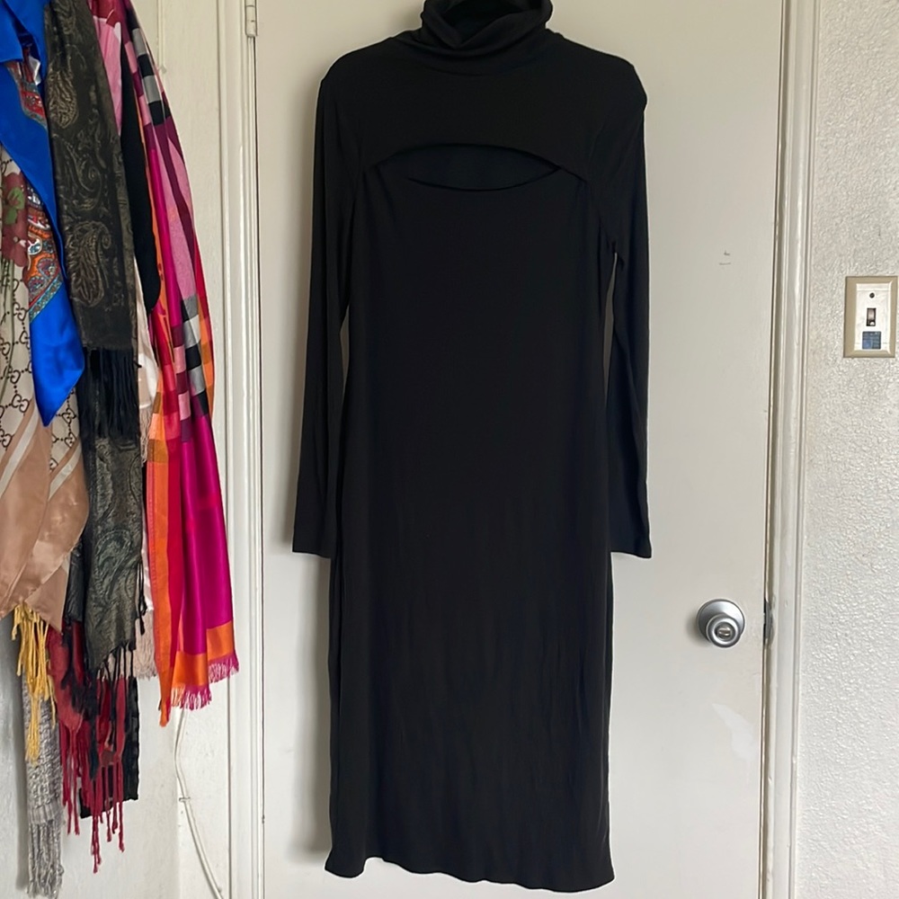 And Now This dark gray knit dress.